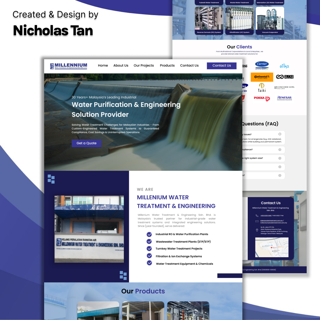Home (Nicholas Tan Funnels) 11 water treatment web design mock up nicholastanfunnels